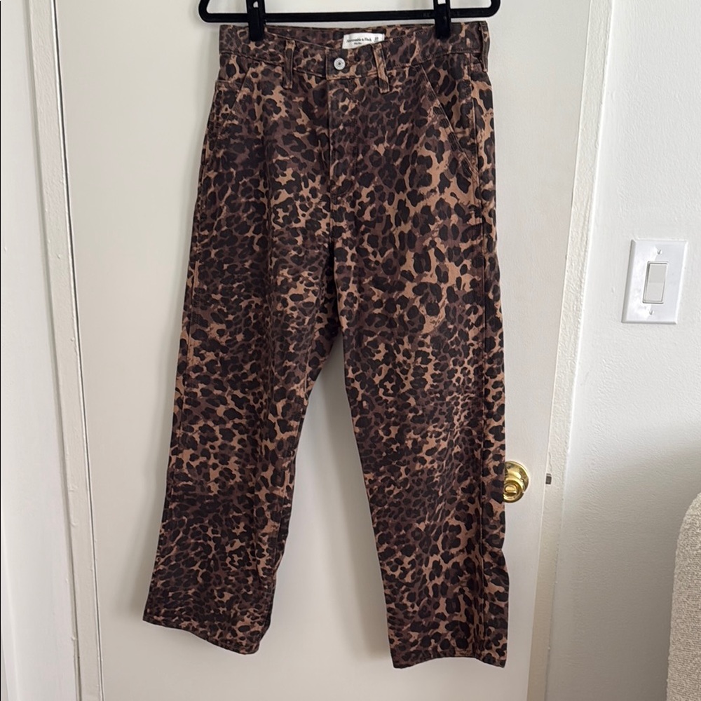 Abercrombie & Fitch Brown Leopard Print Pants